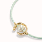 Pulsera de hilo verde azulado con perla shell fornitura ba&ntilde;ada en oro 18k